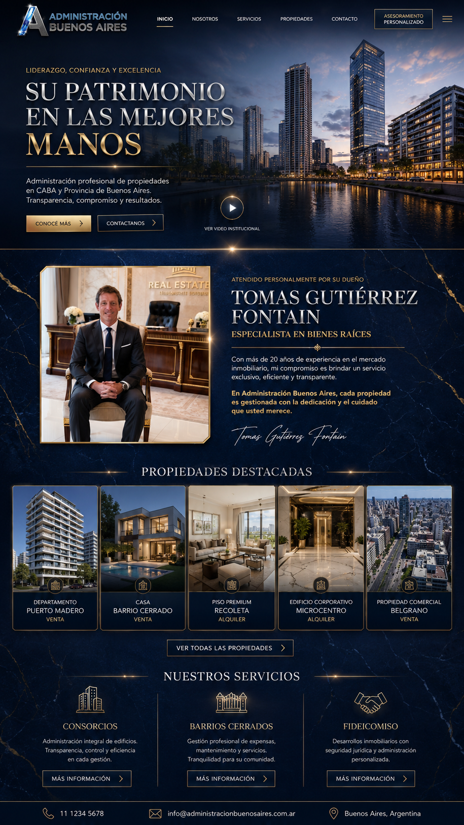 Diseño premium para Administración Buenos Aires